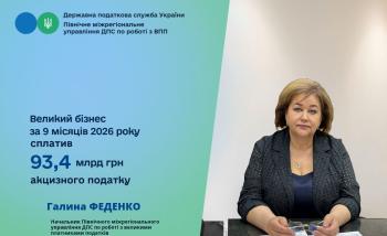 Великий бізнес за 9 місяців 2026 року сплатив 93,4 млрд гривень акцизного податку